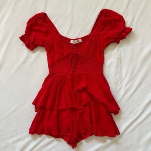 Lizard Thicket Boutique Red Romper